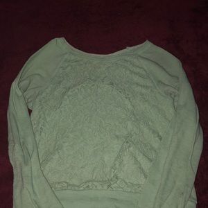 Teal lace long sleeved shirt